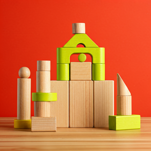 премиальные деревянные развивающие игрушки на голубом фоне